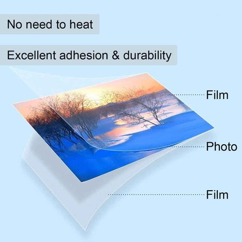 Huikizne 12.6Inch x 95Ft Self-Adhesive Laminating Vinyl Roll, 3Inch Core, 3Mil (80mic) Thickness Standard Glossy Cold Roll Laminating Film, Laminate Rolls Vinyl Cold Roll Laminate