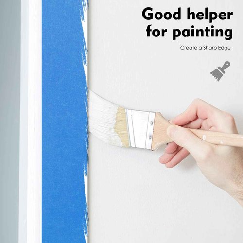 KIWIHUB 12 Rolls 2" (1.88”/48mm) X 55 Yards Pro-Grade Blue Painters Tape, Medium Adhesive That Sticks Well but Leaves no Residue Behind