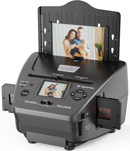 Photo Slide Scanner Convert Negatives & Slides 35mm/135 Film, Photo(3R,4R,5R), Business Card to Digital Photos, 4GB SD Card Included