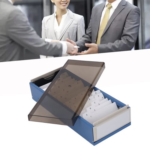 Business Card Holder Case, Index Card Holder A to Z Tabs Hold 800 Business Cards, Office Supplies Filing With High Transparent Lid, Business Card Organizer (Cocoarme0zd3yfovt-11)
