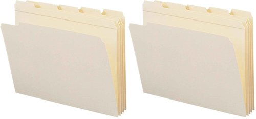 Smead File Folder, Reinforced 1/5-Cut Tab, Assorted Positions, Letter Size, Manila, 100 per Box (10356) (Pack of 2)