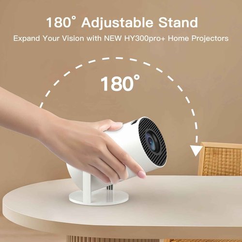 [Built-in Apps & 2025 Upgraded] Mini Projector with Wi-Fi 6 & Bluetooth 5.4, 1080P 4K Support Full HD, Auto Keystone 360° Portable Home Cinema Smart Projector for iOS/Android OptiBarrel 500