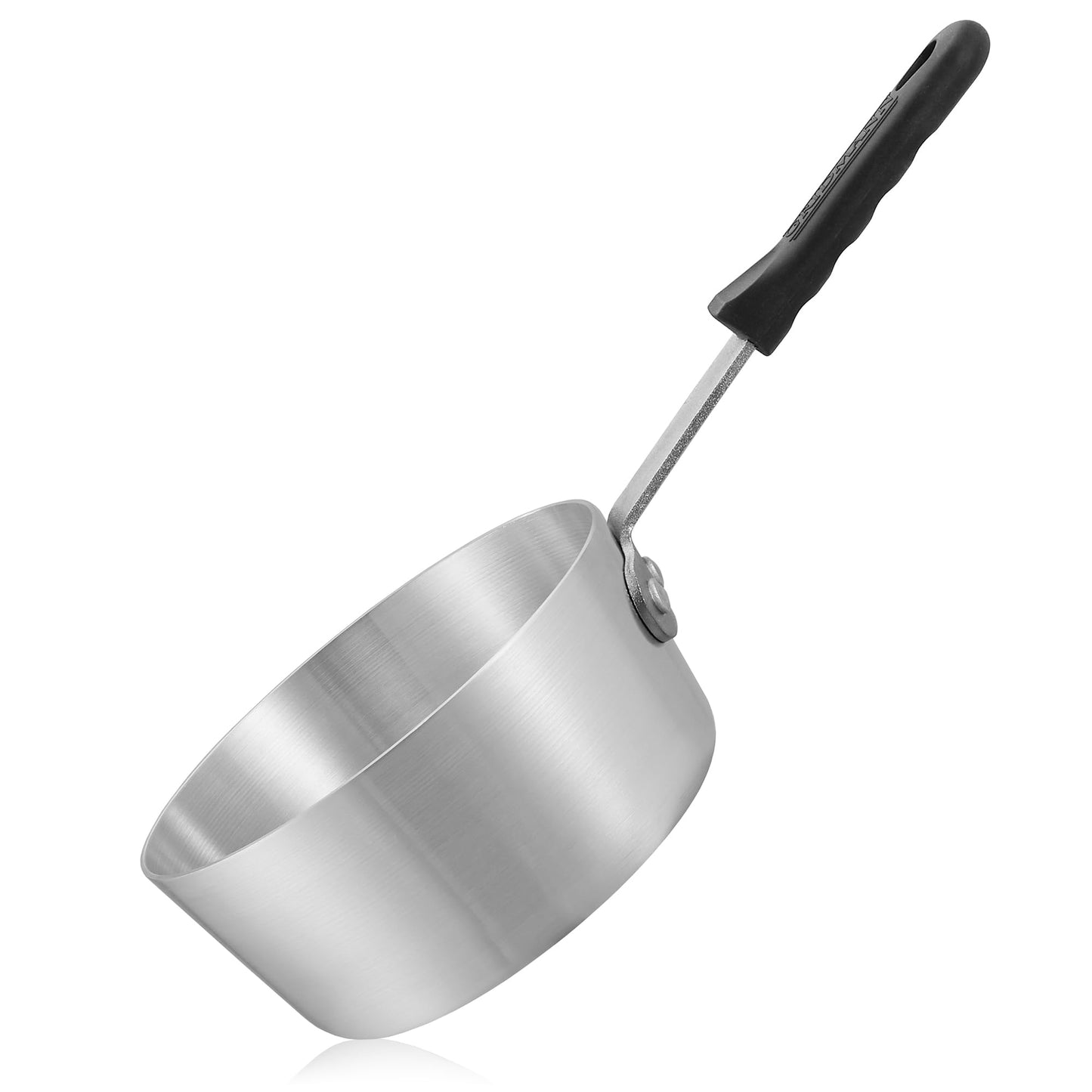 GRIDMANN 1.5-Quart Tapered Aluminum Sauce Pan with Silicone Handle, NSF Listed Heavy Duty Professional Cookware