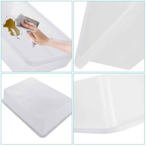 RHBLME 12 Pack White Plastic Trays for Kids Arts and Crafts, Flat Storage Tray Organizer Bin Letter Size Paper Trays for Classroom, Stackable Paper Tray for School Office Organization