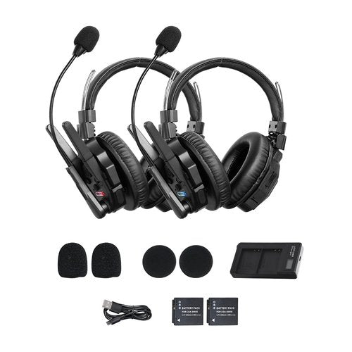 SYNCO XTALK XMax2 Wireless Intercom Headset System 2.4GHz 1640 feet 500 Meters Dual-Ear Team Communication Headset for Live Show Stage Performance Movie Shoot