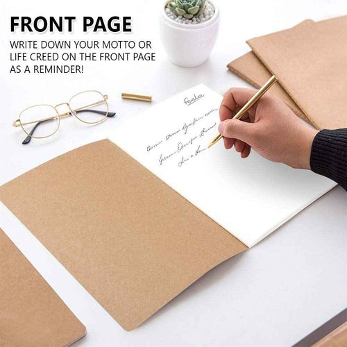 feela 30 Pack Kraft Notebooks, A5 60 Lined Pages Notebooks and Journals for Women Girls Students Making Plans Writing Memos Office School Supplies, 8.3 X 5.5 in