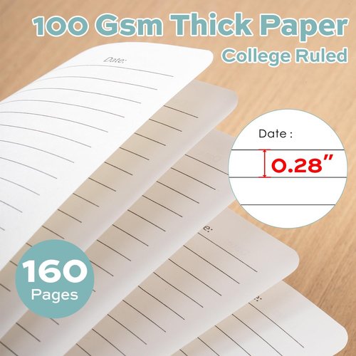 Deli Green Lined Spiral Journal - 160 Pages A5 Hardcover Notebook for Work, School & Note Taking