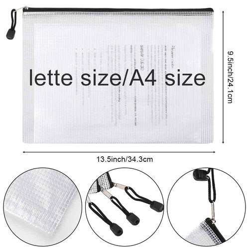 EOOUT 54pcs Mesh Zipper Pouch, Includes 30pcs 8 Sizes Bags and 24pcs A4 Sizes Zipper Bag for Home Office Supplies