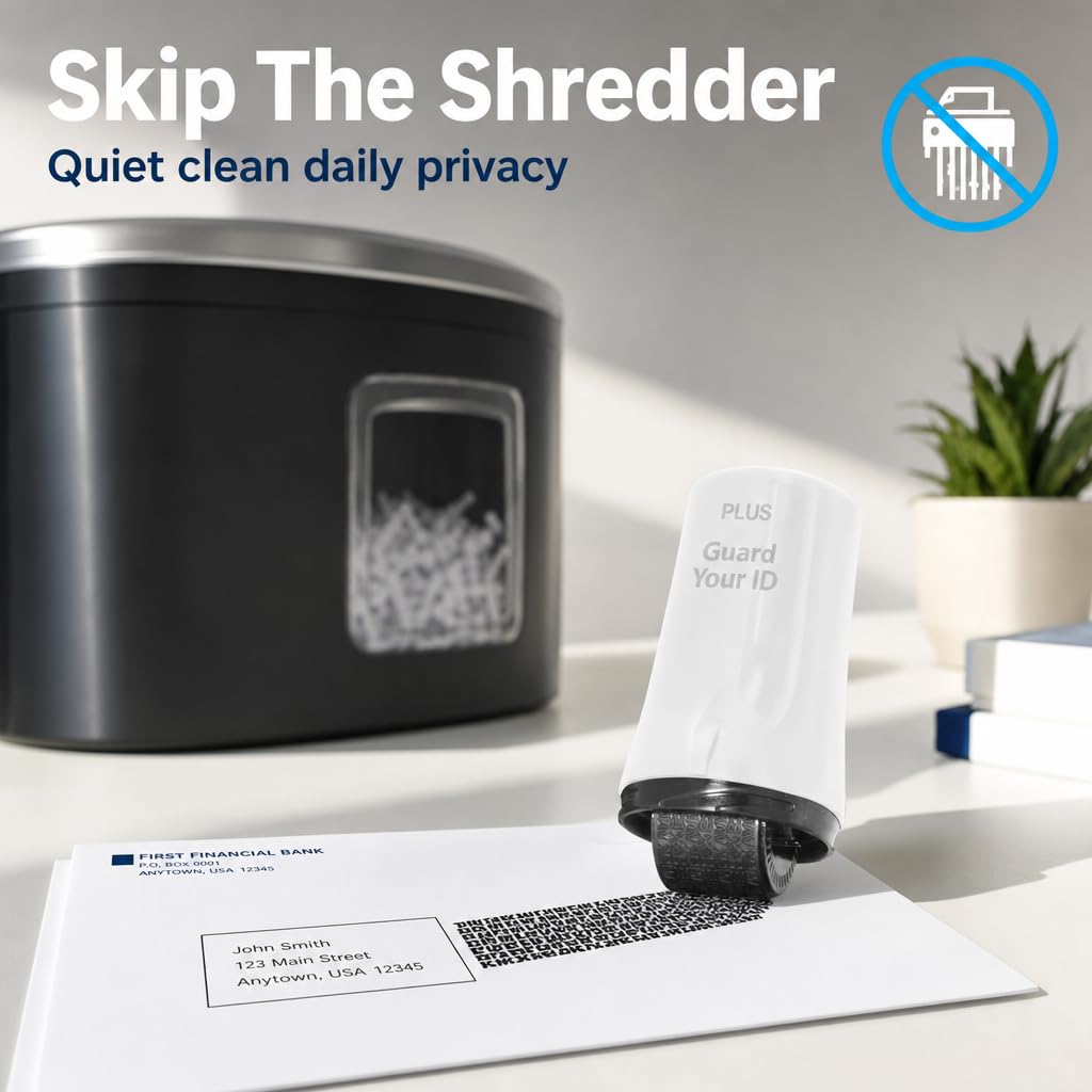 Guard Your ID Advanced Roller 3-Pack — Identity Theft Protection Stamp, Privacy Roller for Mail, Documents & Labels, Shredder Alternative, 1,000 Impressions per Roller (Turquoise, Green, White)