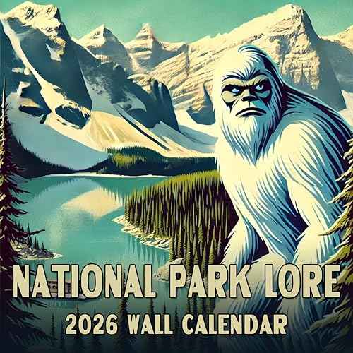 2026 National Park Lore Monthly Wall Calendar | 12" x 24" | Monsters & Cryptids in National Parks Calendar 2025-2026