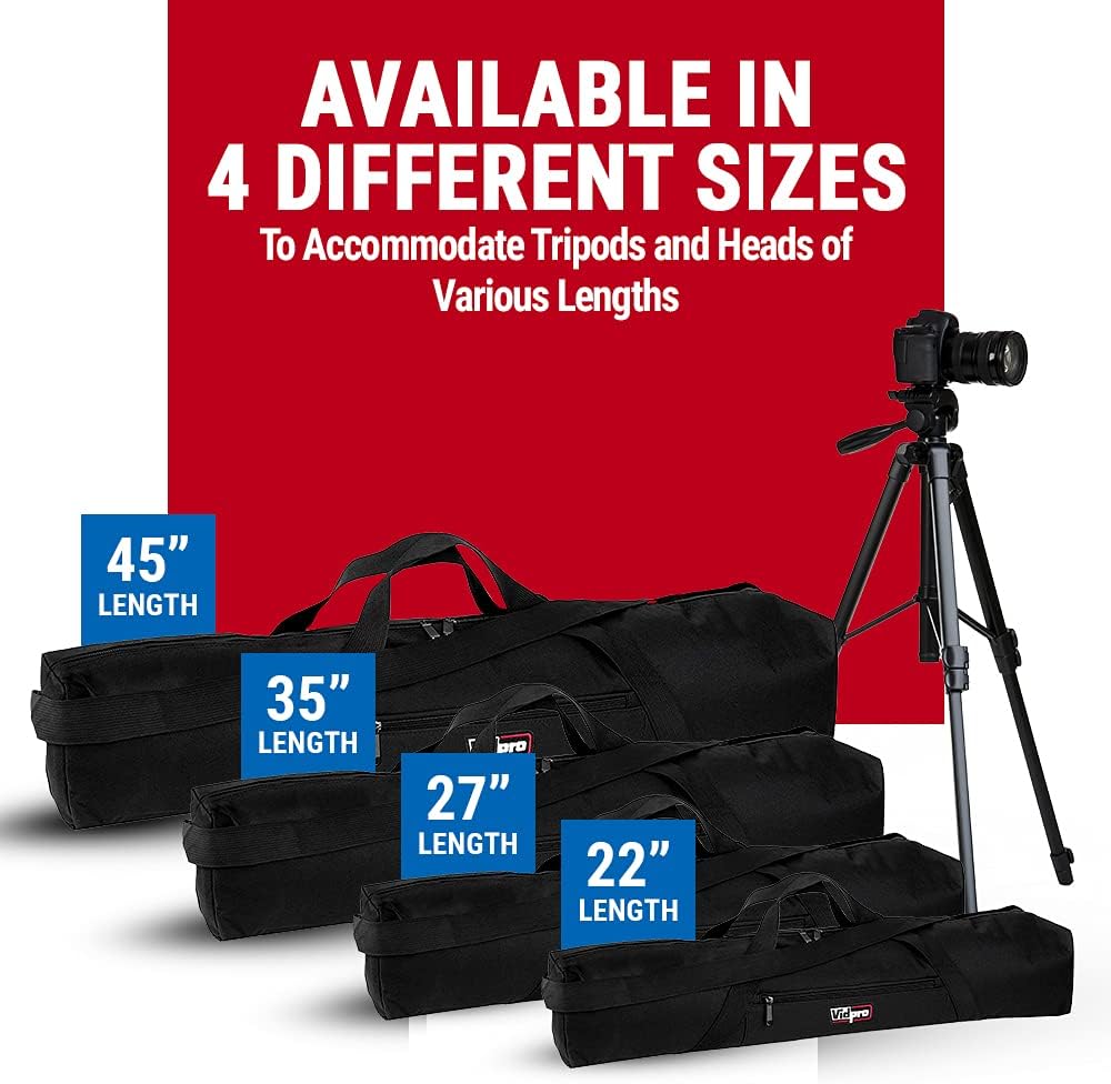 VidPro TC-27 Padded Tripod Bag - Durable Protection for 27-Inch Tripods | Lightweight & Portable