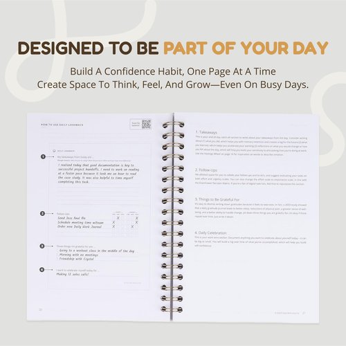 Daily Work Journal – Monthly Undated Planner with 25 Guided Prompts for Career Clarity, Goal Setting & Productivity – Gray Linen Hardcover Journal for Professionals, Students & Entrepreneurs