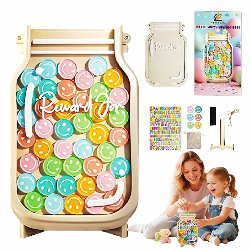 Kids Reward Jar with Stickers - Classroom Behavior Chart & Motivational System