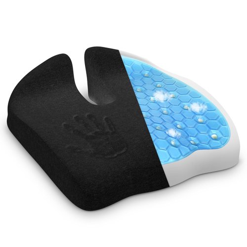 EVECOZY Gel Seat Cushions for Office Chairs Tailbone Pain Relief/Pressure Relief/Sciatica Pain, Memory Foam Breathable Chair Cushions for Back Pain/Butt Pillow Fits Computer Chair/Car/Wheelchair
