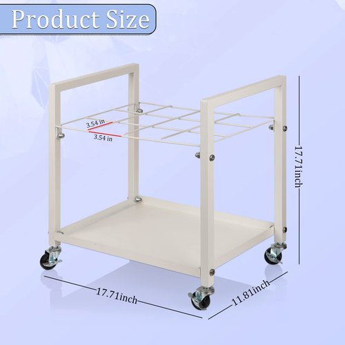 Cathyeen Blueprint Storage Rack and Holder - Metal Cart With Wheels, 12 Slots Roll File Holder for Home, Office, School - Poster and Architectural Storage (White)