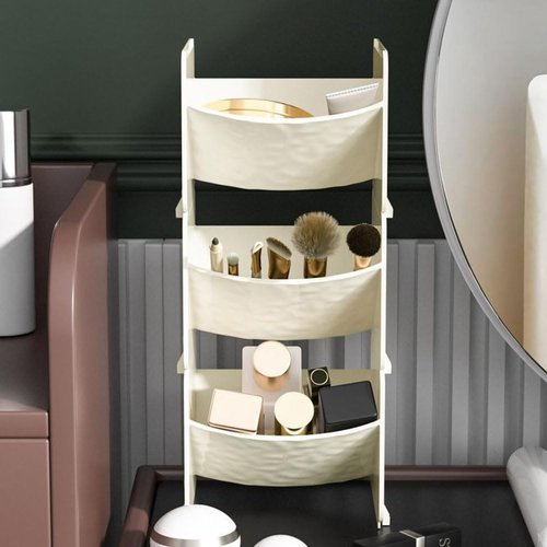 kaileyouxiangongsi 3-Tier Multipurpose Desktop Organizer - Stackable Plastic Penholder | Desk, Makeup, Dorm Caddy, Classroom Art Organizers （off-white）