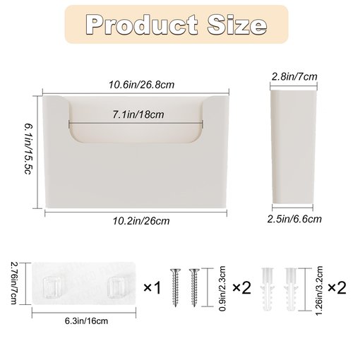 PAG-Mass Hanging Wall File Organizer, Pack of 3 Plastic Desktop Accessories Storage Rack No Drilling Wall Mounted Magazine Mail Paper Envelope Planner Holder for Home Office School