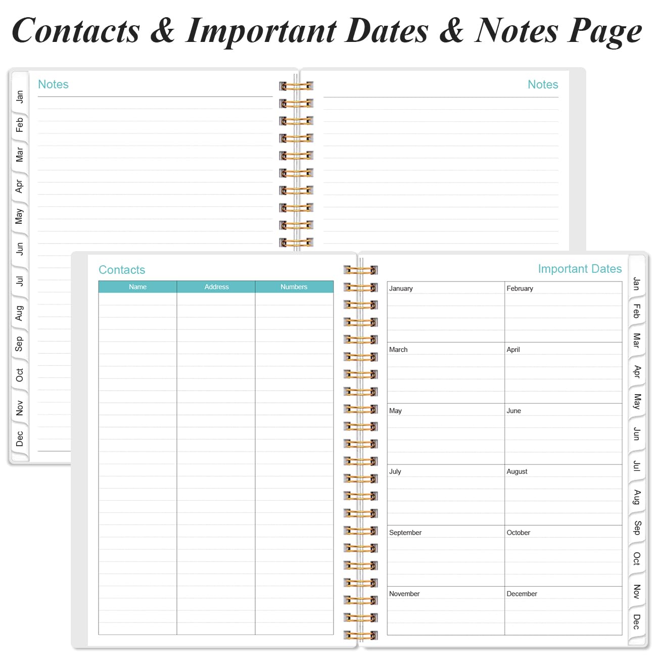 2026 Planner - A5 Weekly & Monthly Planner Spiral Bound, January 2026 - December 2026, with Flexible Cover, Tabs, Inner Pocket, 6.4" x 8.5", Rose Leaf