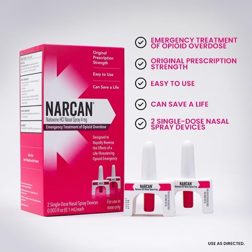 NARCAN Nasal Spray - 4 mg Opioid Overdose Emergency Treatment | 2 Single-Dose Devices