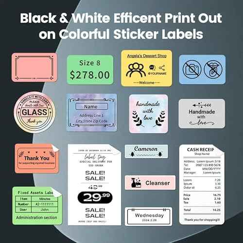 Label Maker with Tape, Label Printer for Business, Sticker Printer- Compatible with 12-57mm Width Labels, Wireless Connectivity, High-Speed Printing, 1200mAh Battery, for Office & Home (Black)