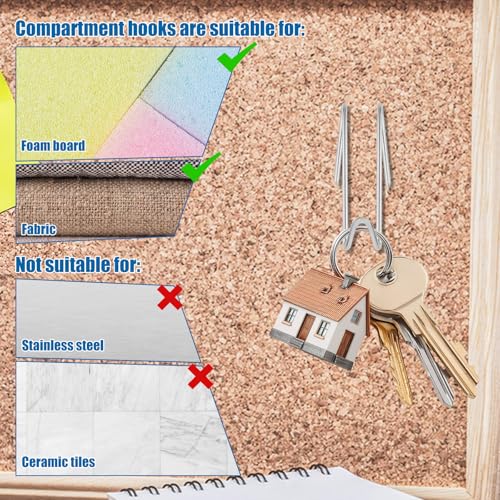 Penitue 40pcs Fabric Panel Wall Hooks - Metal Office Divider Hanging Hooks