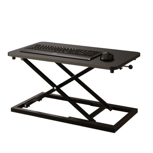 Decoholic Single 24 inch Scissors Lift Keyboard and Mouse Riser, Height Adjustable Standing Desk Converter for Ergonomic Sit Stand Workstations，suitable to hold large/small items (24inch, Black)
