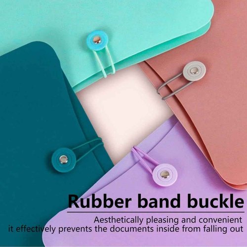 4 Packs Vertical Expanding Accordion Folder with 7 Pockets Paperwork Organizer Document Wallet Briefcase Business File Organizer Bag A4 Letter Size Elastic Rope Closure （Light Blue，Green，Purple，Choco）