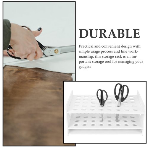 Art Scissors Stand Desktop Organizer Shelf Desk Organizer Shelf Storage Frame Makeup Brush Organizer Chemistry Test Tube Holder Hair Cutting Organizer Desktop Holder