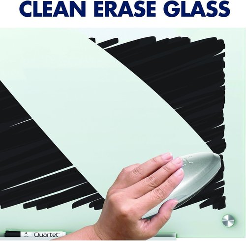 Quartet Magnetic Glass Dry Erase Board - Infinity Frameless Design, 24''W x 18''H, White Surface