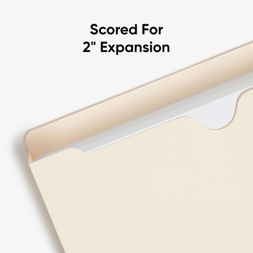 Smead File Jackets Letter Size for File Folders, Reinforced Straight-Cut Tab, 2" Expansion, Letter Size, Manila, 50 Per Box (75560)