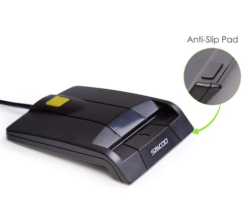 Type C Smart Card Reader Saicoo DOD Military USB-C Common Access CAC Card Reader, Compatible with Mac OS, Win (Don't Support VA PIV Card)