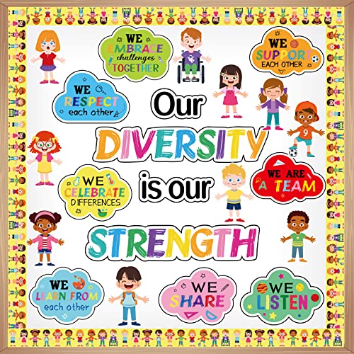 Diversity Bulletin Board Decoration Set with Welcome Sign - Our Diversity is Our Strength