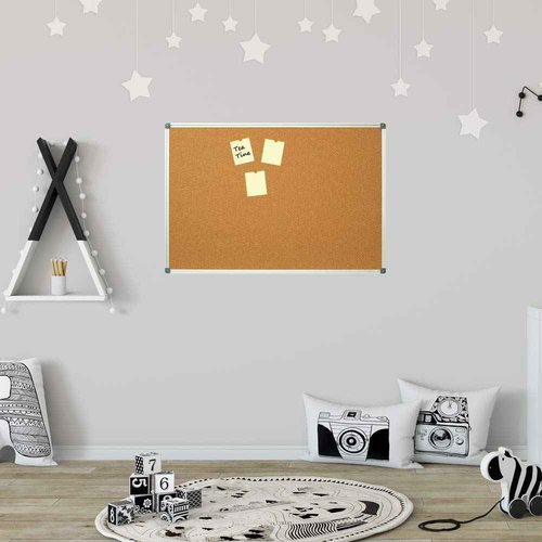Lockways Cork Board Bulletin Board, 2 Pack Double Sided Corkboard 36" x 24", Wall-Mounted Silver Aluminum Message Presentation Notice Board 3 x 2 Feet