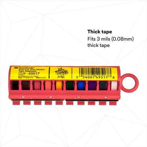 3M ScotchCode Wire Marker Tape Dispenser with Tape STD-C, compact design for easy handling