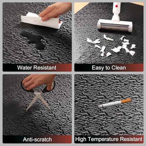 Office Chair Mat for Hardwood Floor, 50"x60" Large Black PVC Computer Desk Chair Mat with Unique Pattern for Gaming, Anti-Slip Floor Protector for Home Office, Rolling Chair