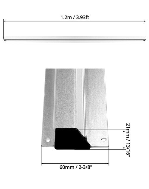 QWORK 48" Order Holder Slide Check Rack Rail, 2 Pack Big Desk Receipt Holder, Aluminium Display Rail Check Rack Receipt Ticket Bill Clip for Restaurant Office Hotel