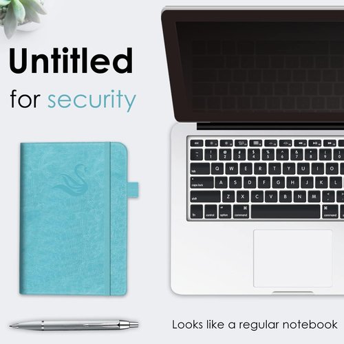 Elegant Password Book - Hardcover Organizer with Alphabetical Tabs & Notes Section | 5.2" x 7.6" (Turquoise)