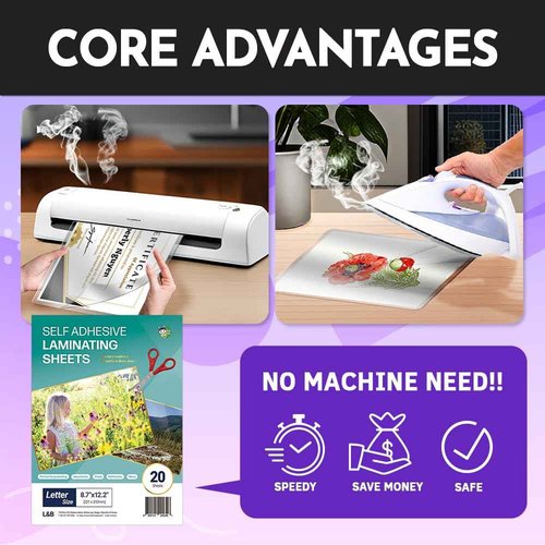 Menu Size 20 Sheets +Letter Size 20 Sheets - HA SHI 2 Self Laminating