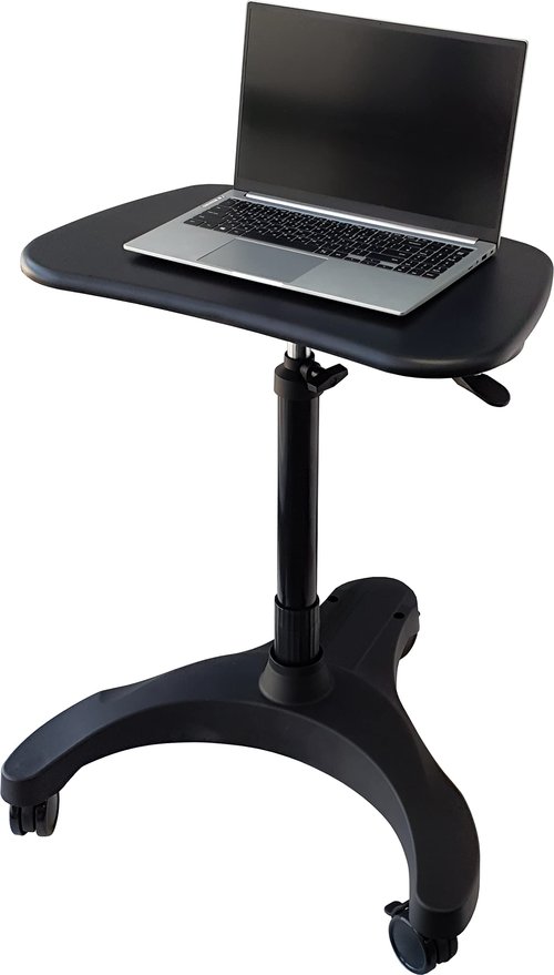 Aidata LPD008P Popdesk Deluxe Mobile Workstation Notebook Cart Eco Version. Does not Include Cup Holder or Mouse Pad. Black