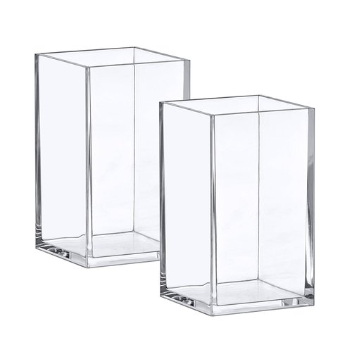 Amazing Abby - Penelope - 2-Pack Pen Holder, Acrylic Pen Holder, Clear Plastic Organizer for Office Supplies, Perfect Office Desktop Storage Solution for Pencils, Pens, Markers, Scissors, and More