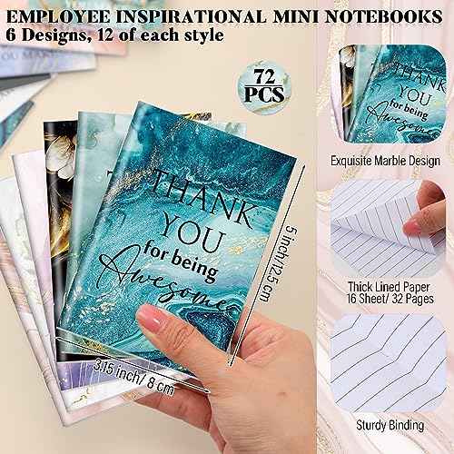 Kosiz 144 Pcs Employee Appreciation Gifts Bulk Inspirational Journal Notebooks and Pen Set Motivational Notebooks Thank You Pens Dietary Week Gifts for Staff Nurse Case Management Team Women