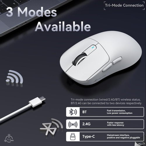 ATTACK SHARK X68 HE Wired Magnetic Keyboard with X3 Wireless Gaming Mouse Combos, 8KHz Rapid Trigger Keyboard, 0.01mm RT Accuracy, 49g Superlight Mouse, PAW3395, 26000 DPI - White Contours