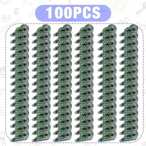 Yexiya 100 Pcs Correction Tapes Original Correction Wide Eraser Applicator Easy to Use Applicator Translucent Tapes Shows for Office Note Journal Scrapbooking, 0.2 Inch x 39.4 Feet