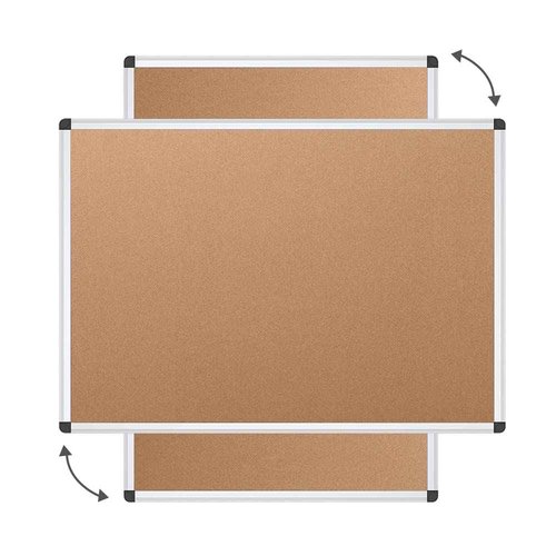 VIZ-PRO Cork Notice Board, 36 X 24 Inches, Pack of 2, Silver Aluminium Frame