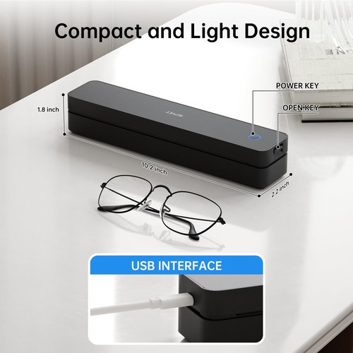 iDPRT Portable Thermal Printer, 300DPI Inkless-Bluetooth Small Mobile Printers Wireless for Travel, Office, Vehicles, Home Use, Supports 8.5" x 11" US Letter, A4 A5, Compatible with iOS, Android, PC
