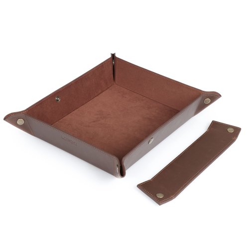 Londo Leather Tray Organizer - Practical Lightweight Water Resistant Computer Table Desk Storage Box for Wallets, Watches, Keys, Coins, Cell Phones and Office Equipment
