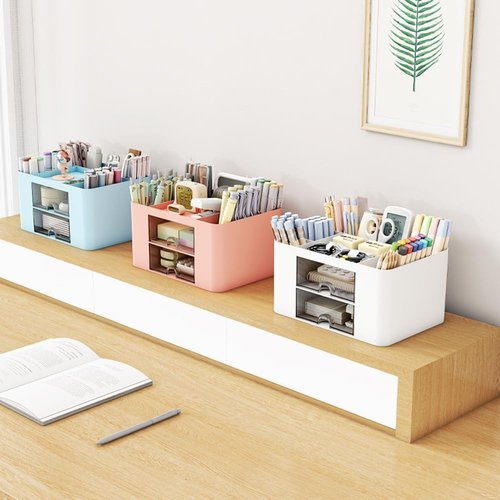 XDRELEC Pen Holder, Office Desk Organizers and Accessories，Multi-Functional Pencil Cup， Pencil Holder for Desk ，Pen Organizer，Desktop Stationary Organizer，Office Organization and Storage (blue)