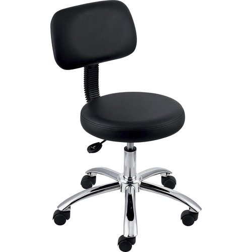 Lorell Pneumatic Height Stools with Back, 24 by 24 by 36-Inch, Black