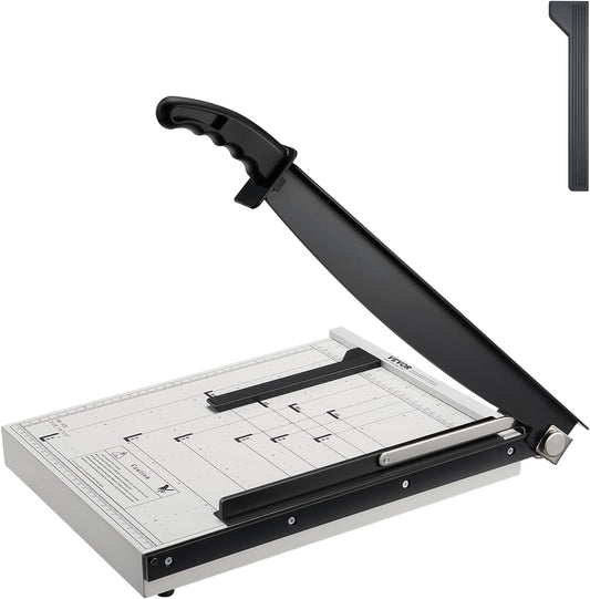 VEVOR Heavy Duty Paper Cutter - 15" Guillotine Trimmer with Blade Lock & Guard Rail | Cuts 16 Sheets