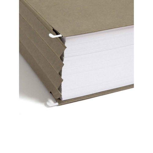Smead 100% Recycled Hanging Pocket with Full-Height Gusset, 3-1/2" Expansion, Legal Size, Standard Green, 10 per Box (64326)